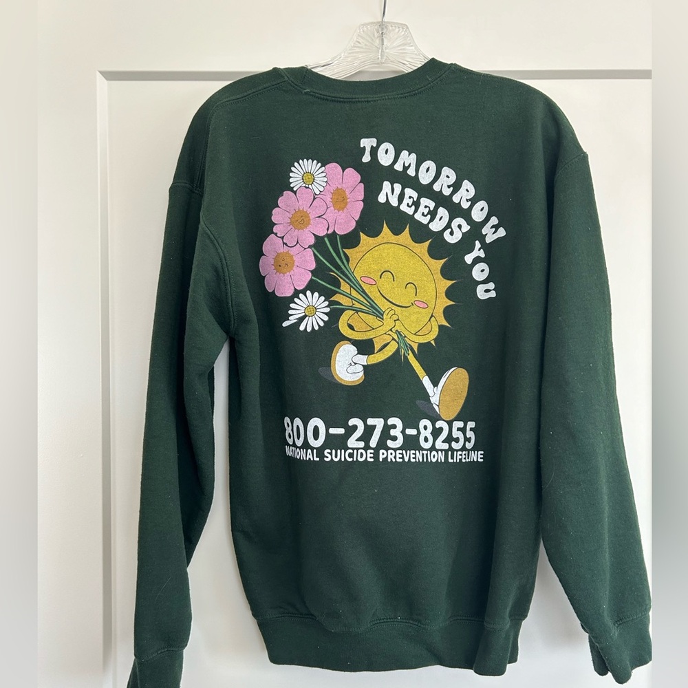 Forrest green TOMORROW NEEDS YOU crewneck sweatshirt from Etsy size medium